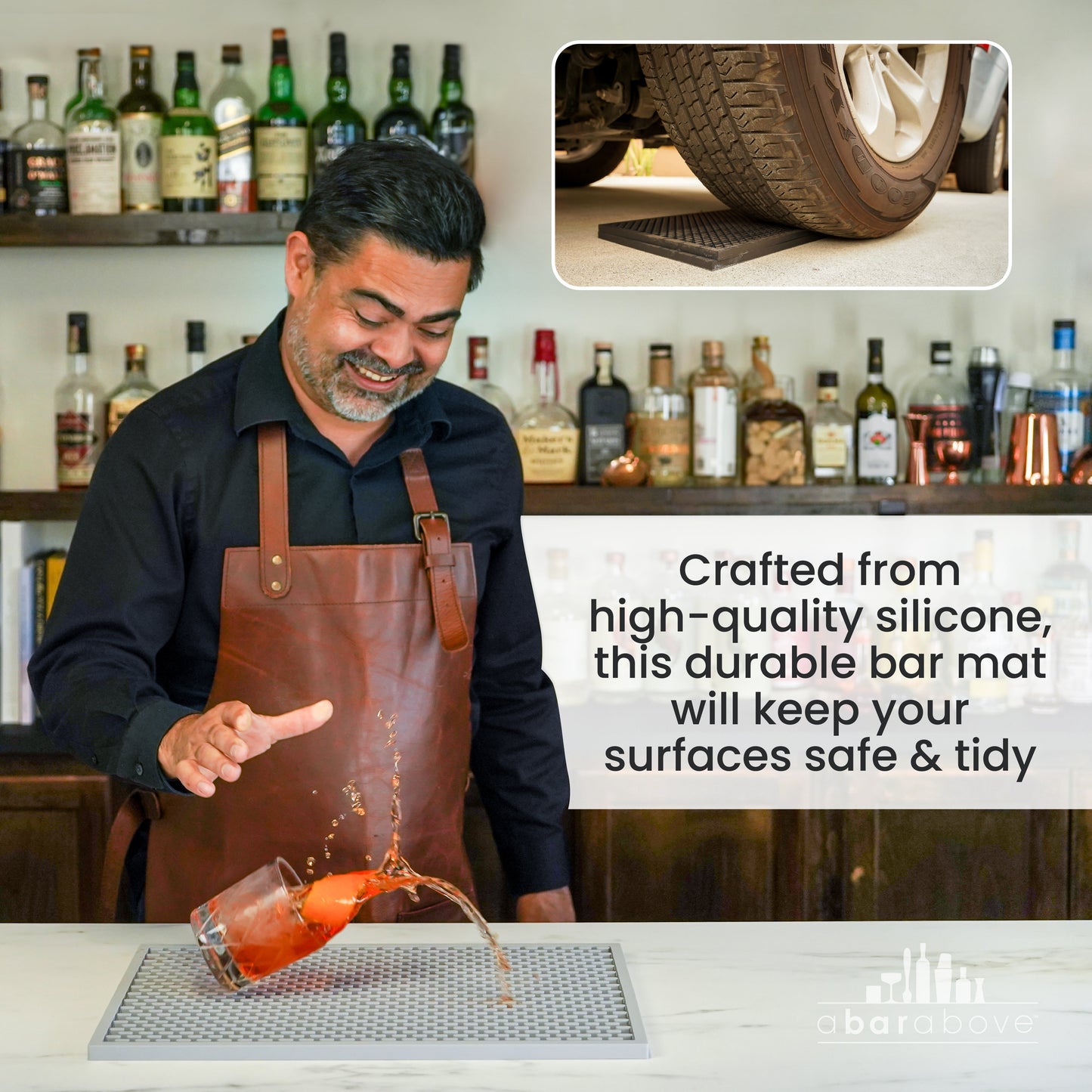 Black Silicone Bar Mat