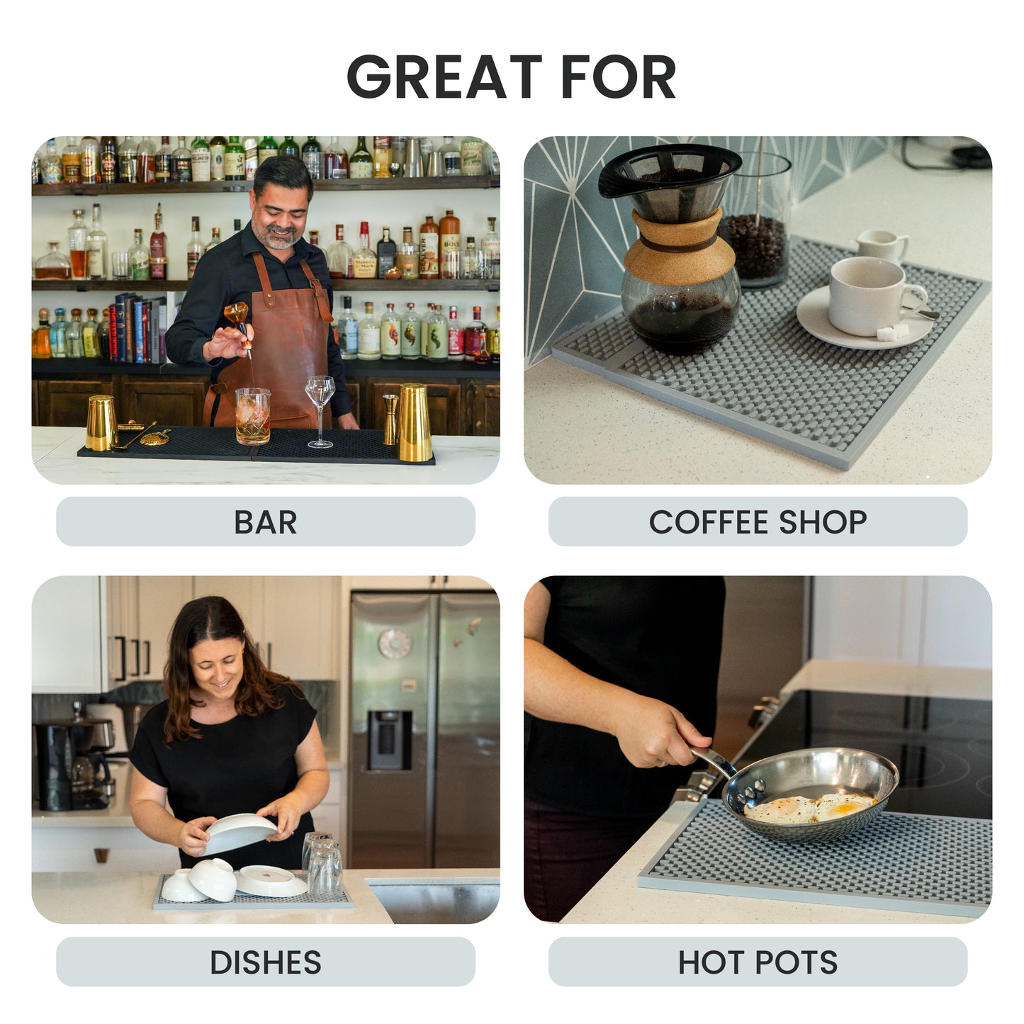 Black Silicone Bar Mat