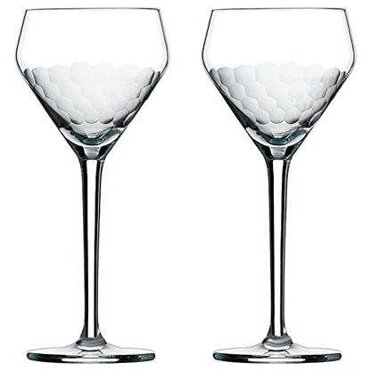 The Educated Barfly x Amehla Collection, Teardrop Handblown Nick and Nora Coupe Cocktail Glass (Set of 2)