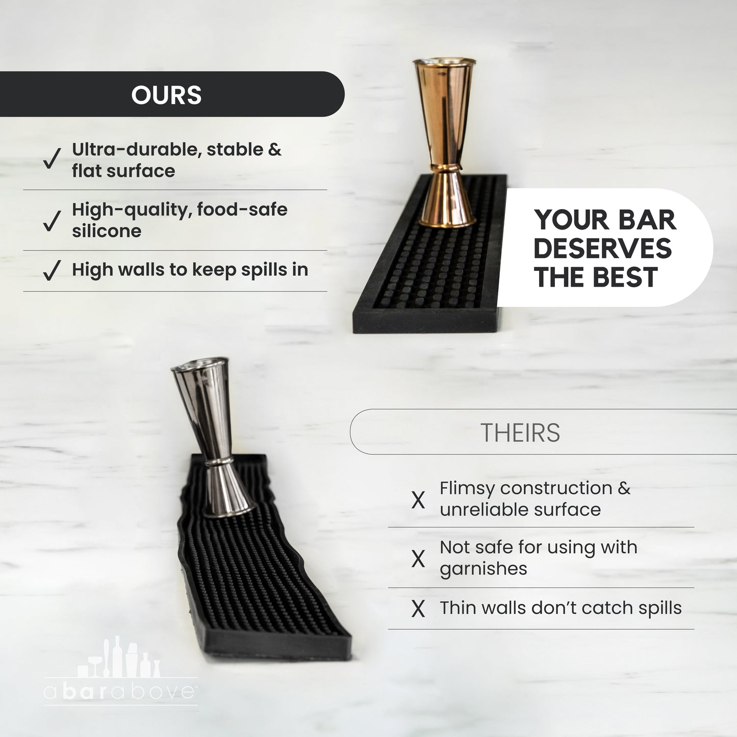 Black Silicone Bar Mat