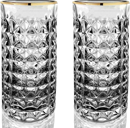Amehla Co. Gold Rimmed Highball Glasses