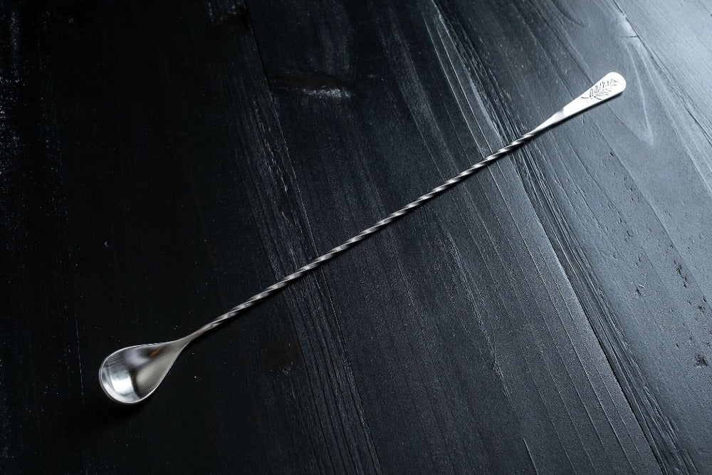 Stainless steel rounded double jigger from Amehla's three piece cocktails essentials kit for bartenders and mixologists.